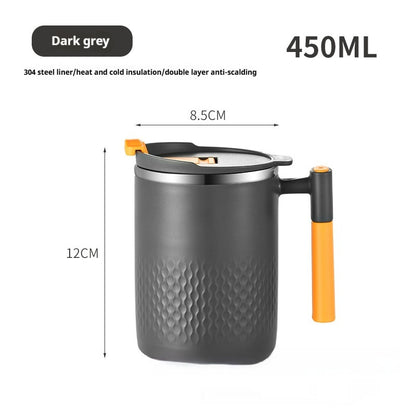 New Double-layer  With Lid Anti-scald Cup Office Tumbler