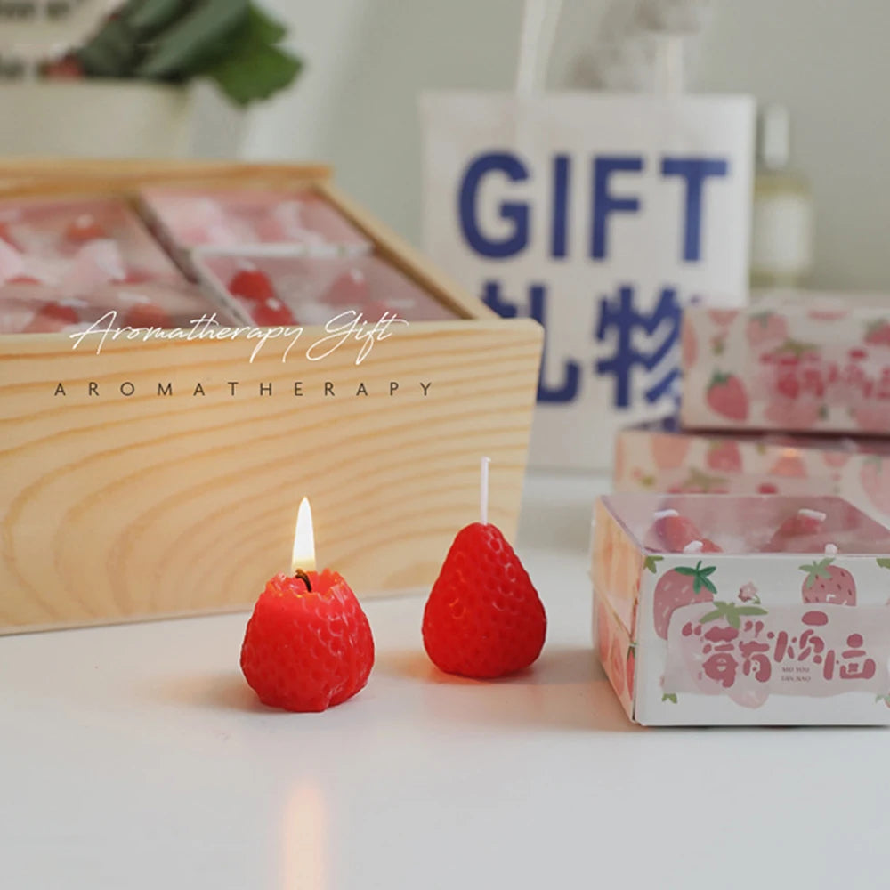 Strawberry Scented Candles Soy Wax Aromatherapy