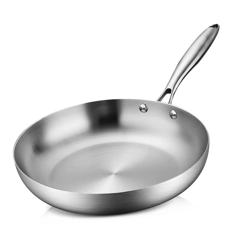 304 Stainless Steel Frying Pan Nonstick Kitchen Cookware for Gas Stove and Induction Cooker