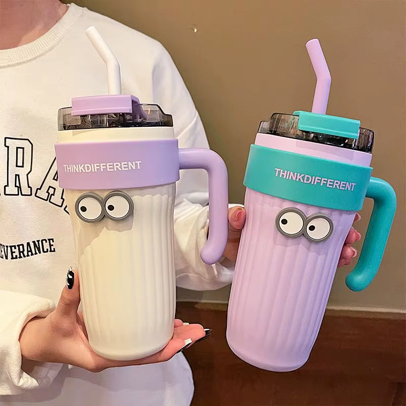 860ML Stainless Steel Car Tumbler with Straw Car