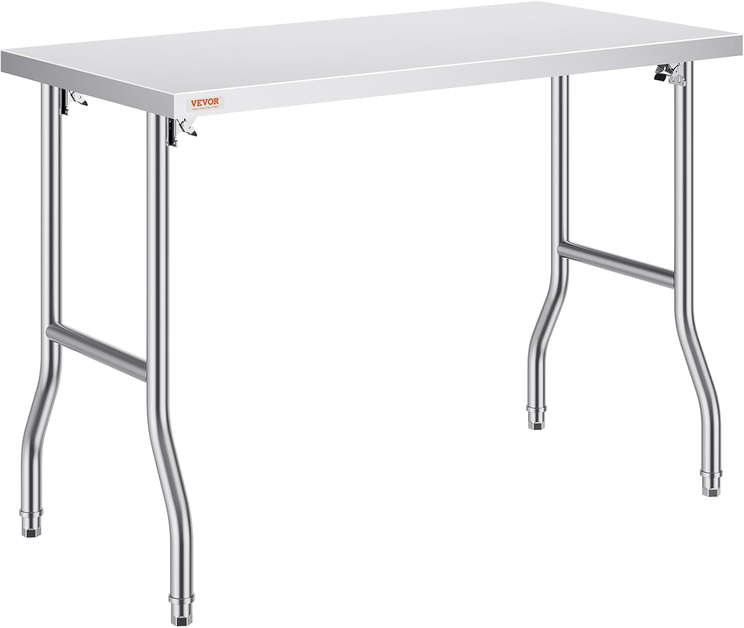 48 X 24 Inch Heavy-Duty Stainless Steel Folding Commercial Prep Table Commercial Worktable Workstation,  661 Lbs Load