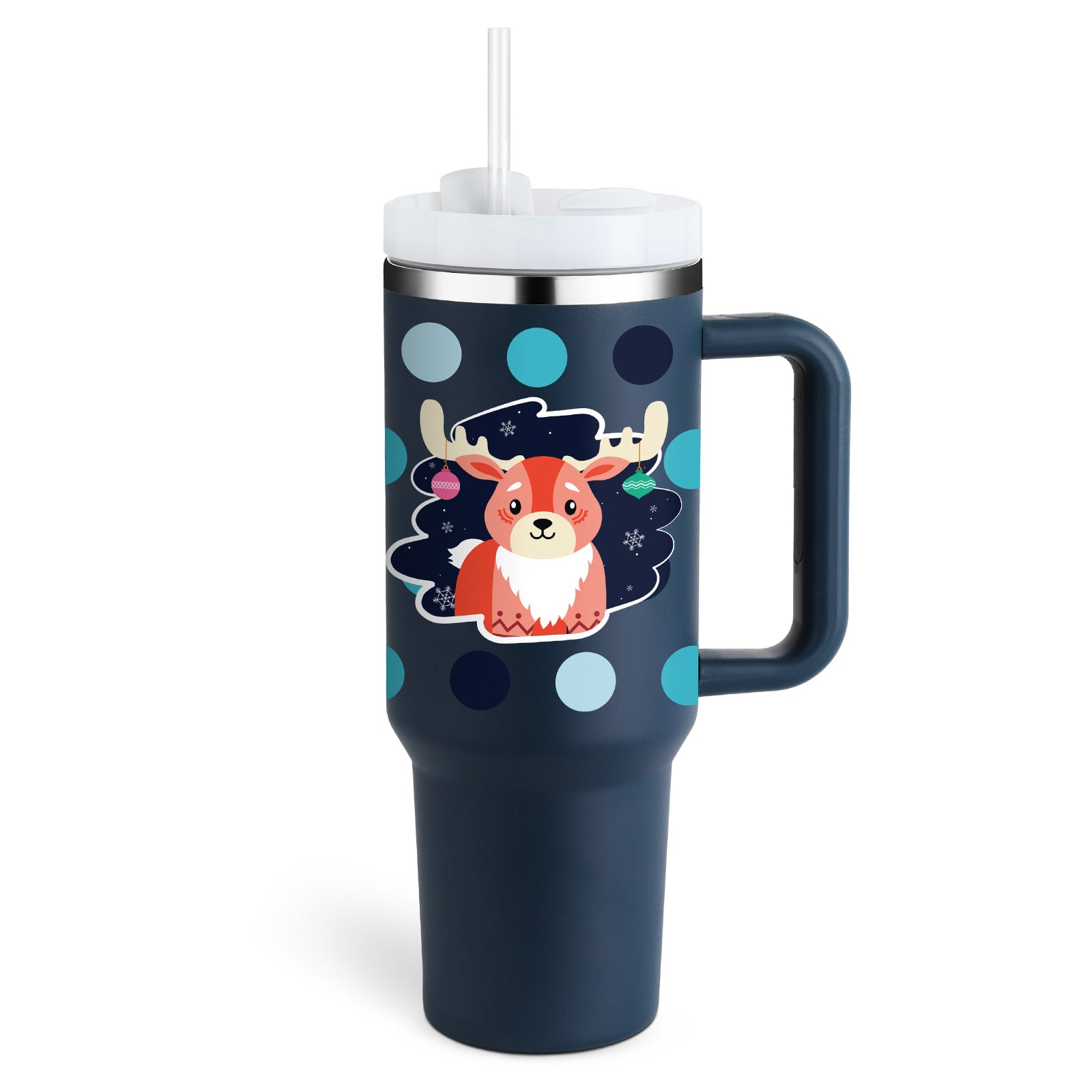 Tumbler With Handle Straw Insulated Stainless Steel