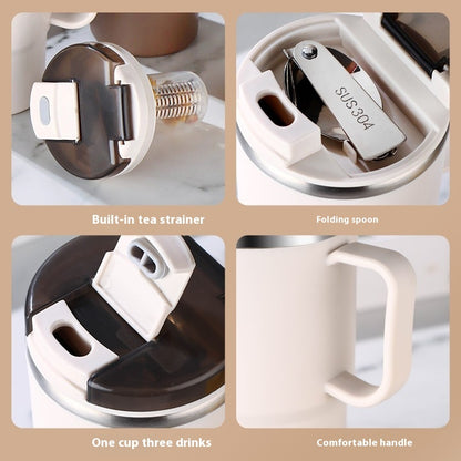 Stainless Steel Mug Cup With Cover Spoon