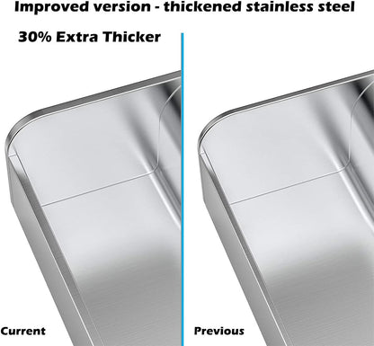 Universal Stainless Steel Griddle Flat Top Plate with Even Heating Bracing for BBQ Charcoal/Gas Grills, 17" X 13"