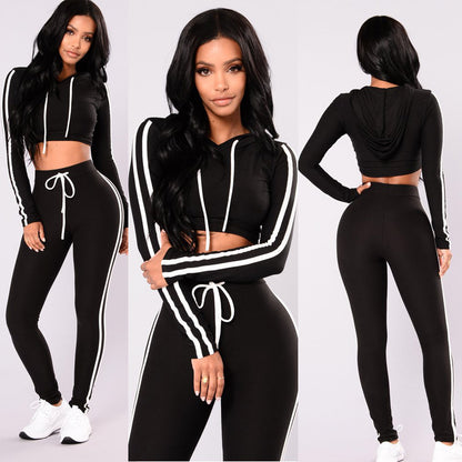 Ladies Tracksuit Crop Top Hoodies