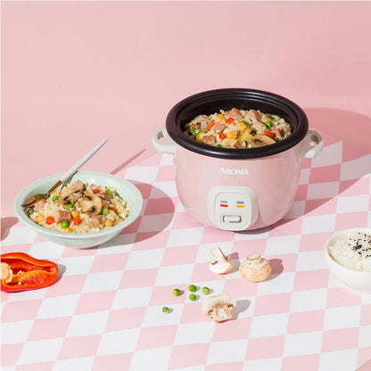 Housewares 4-Cups (Cooked) / 1Qt. Rice & Grain Cooker, Pink
