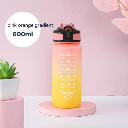 Kawaii Cartoon Face Portable Mug with Straw & Handle Strap