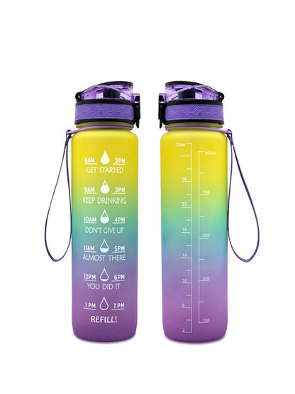 1L Transparent Kawaii Water Bottle – BPA-Free, Plastic, Sports & Infuser Cup