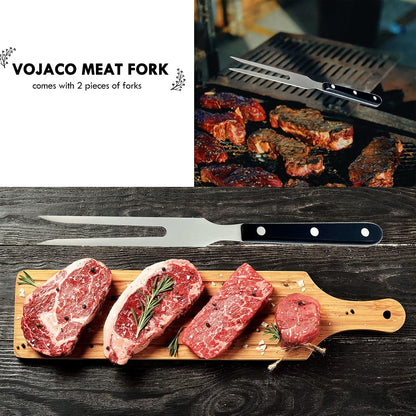 Carving Fork,  Meat Forks, 10 Inch Long Stainless Steel Forks for BBQ, Barbecue, Serving, Cooking, Grilling, Roasting (2, 10 Inch)