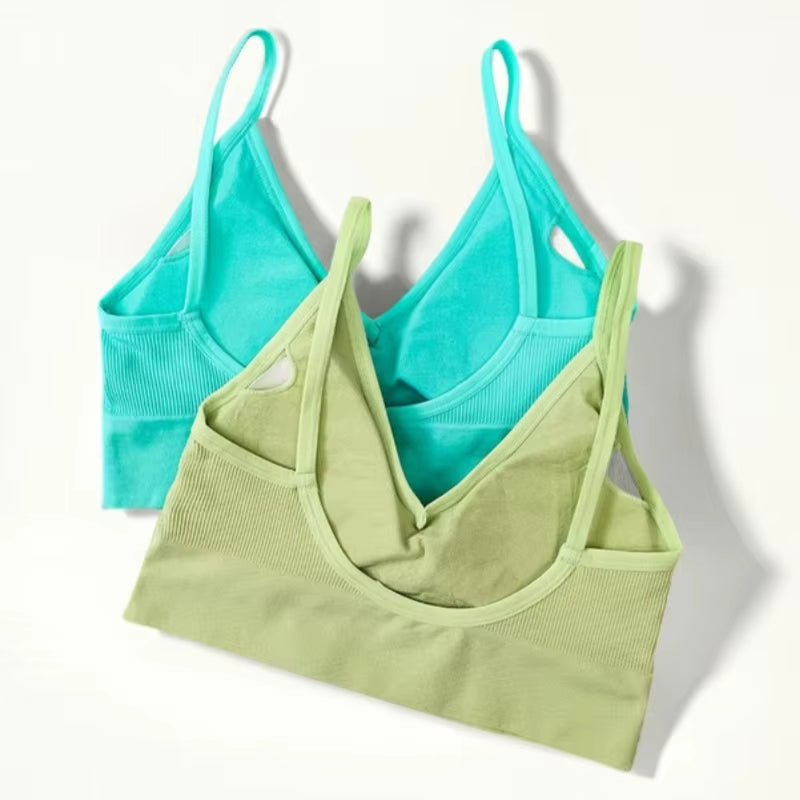 Women Crop Top Seamless Tube Top Underwear Low Back Bra Sports Fitness Top Streetwear Tank Bandeau Lingerie Removable Pad