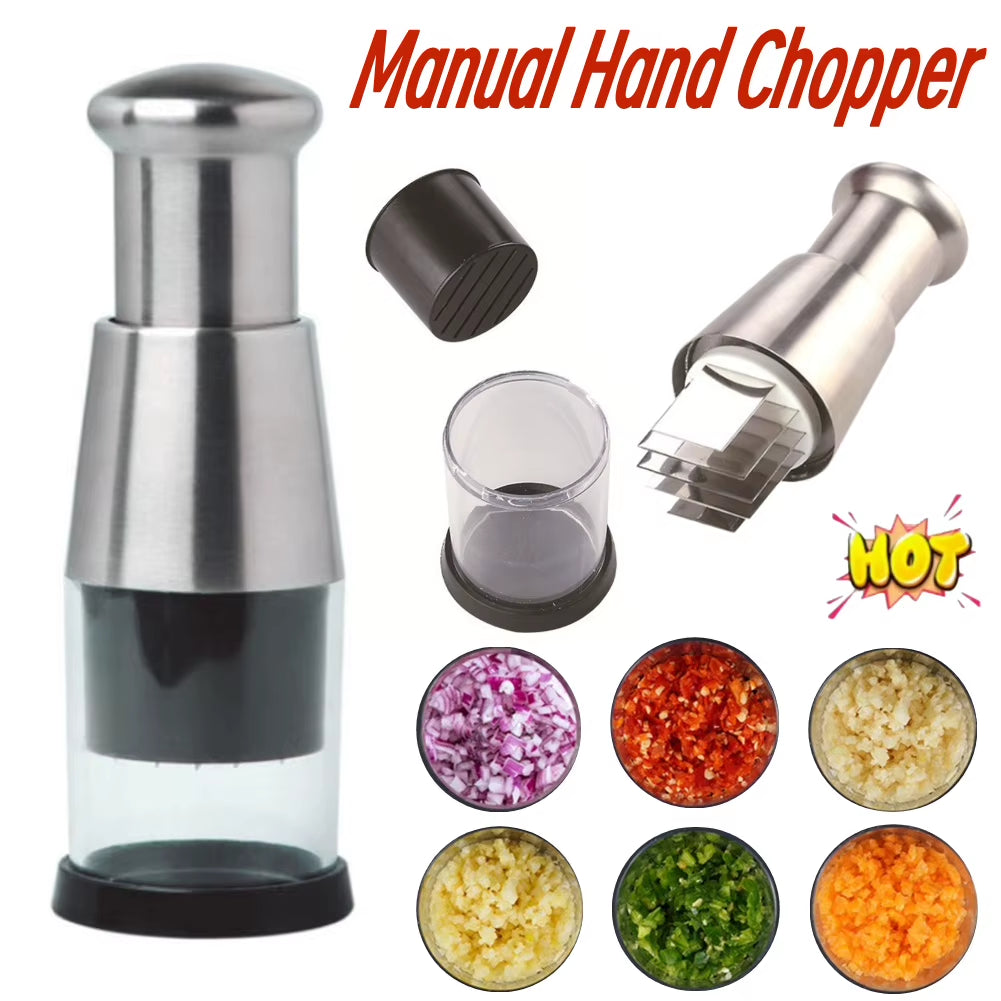 Stainless Steel Manual Hand Chopper Onion Garlic Chopper Kitchen Tools