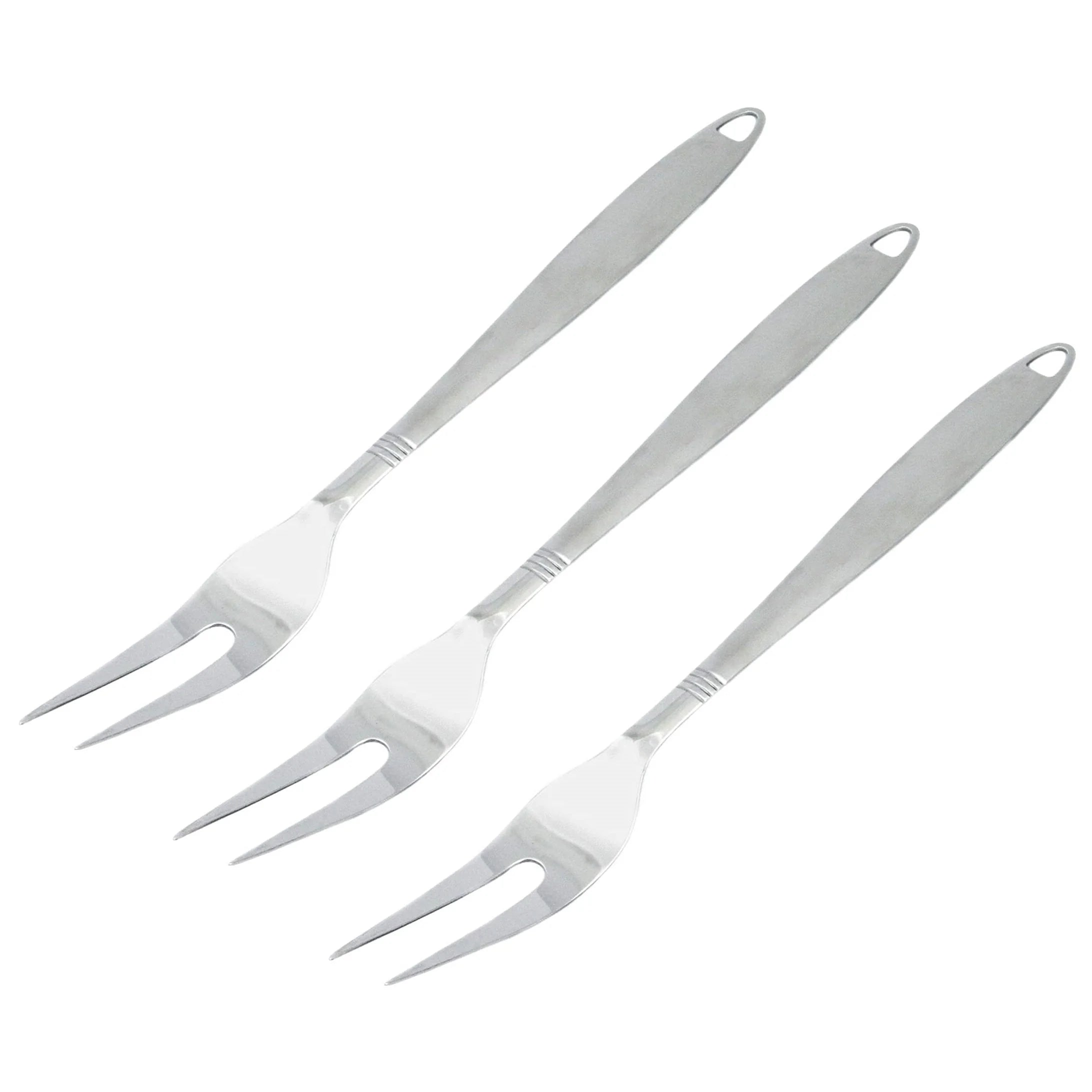 12.5" Long Stainless Steel Meat Serving Fork with Attractive Brushed Finish Handle 3 Pack