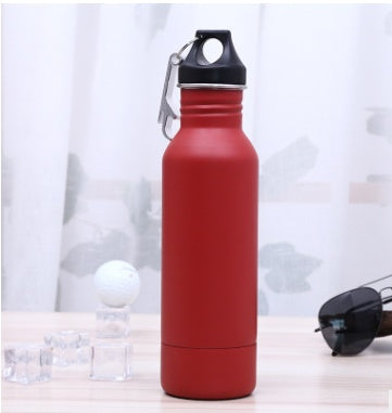 Black Stainless Steel Sipper Bottle with Carabiner Clip