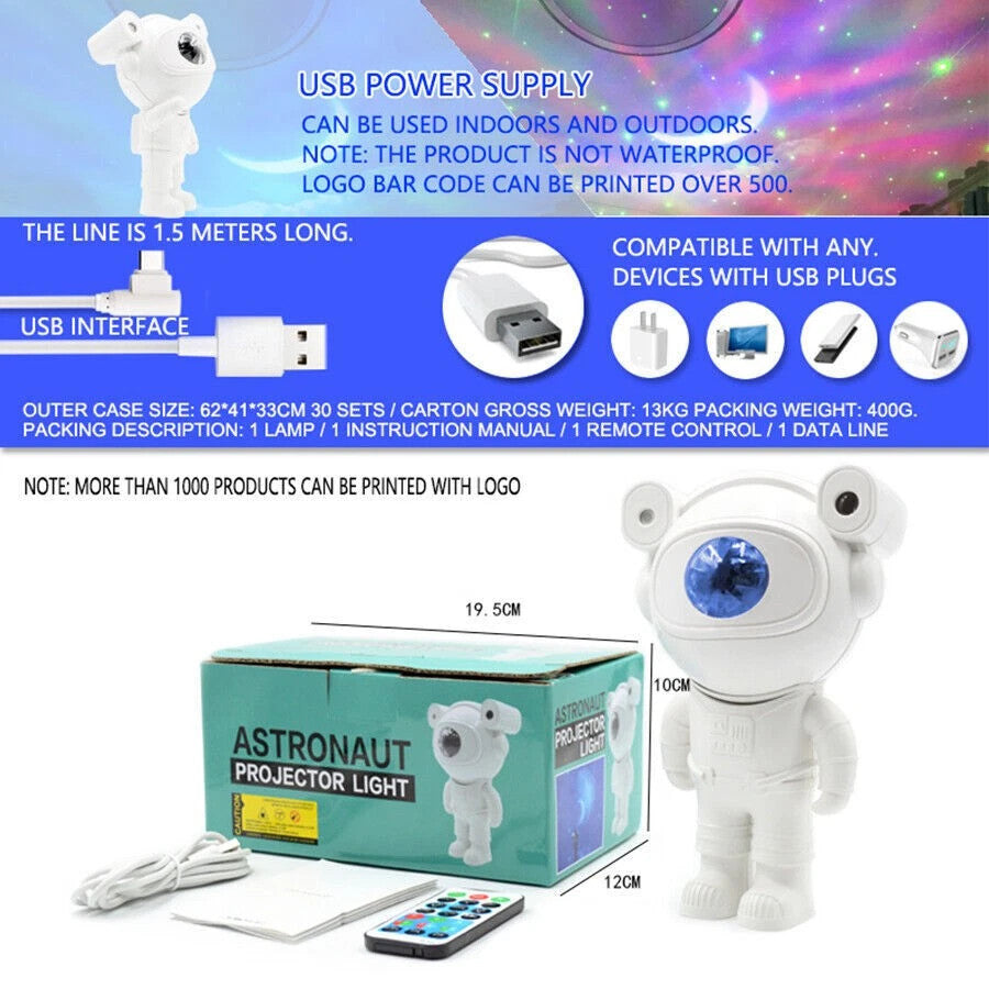 Astronaut Space Buddy Projector Lamp  W/ Remote 