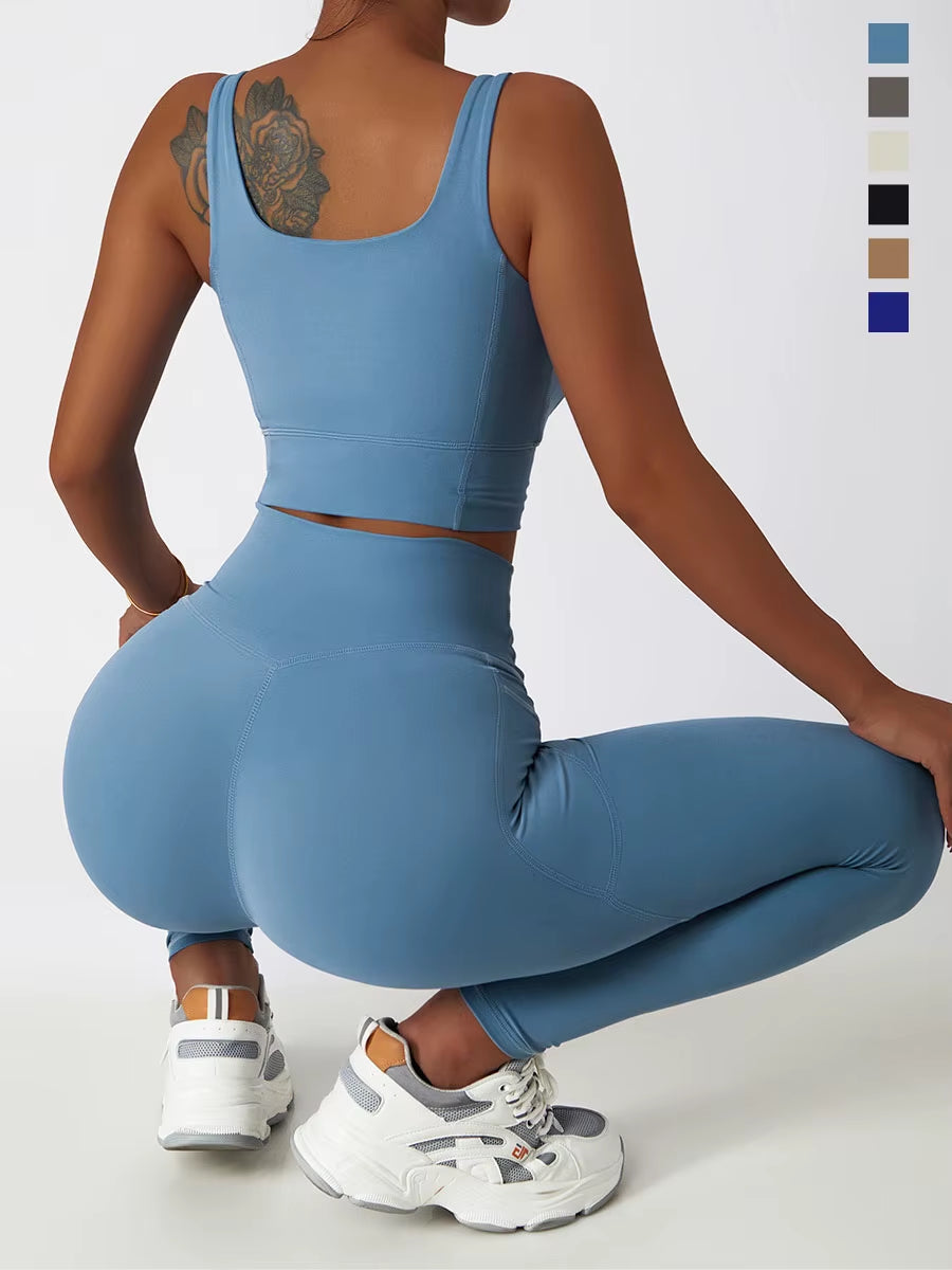 White Yoga Sets Women Sport Femme Rib Activewear Set Girls Seamless Fitness Suit Workout Clothes Athletic Wear Seamless Gym Set