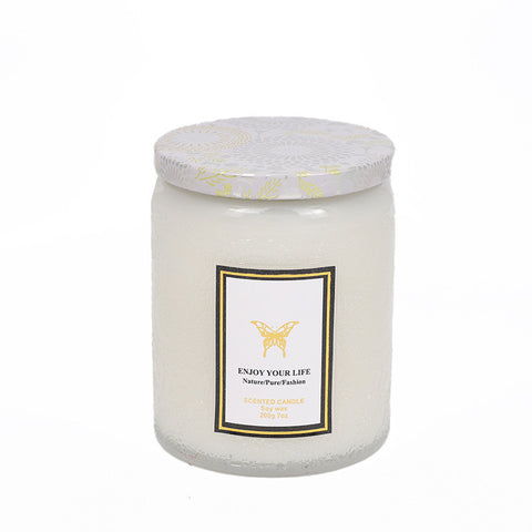 "Enjoy Your Life" Vibrant Scented Candles in Decorative Glass Jars