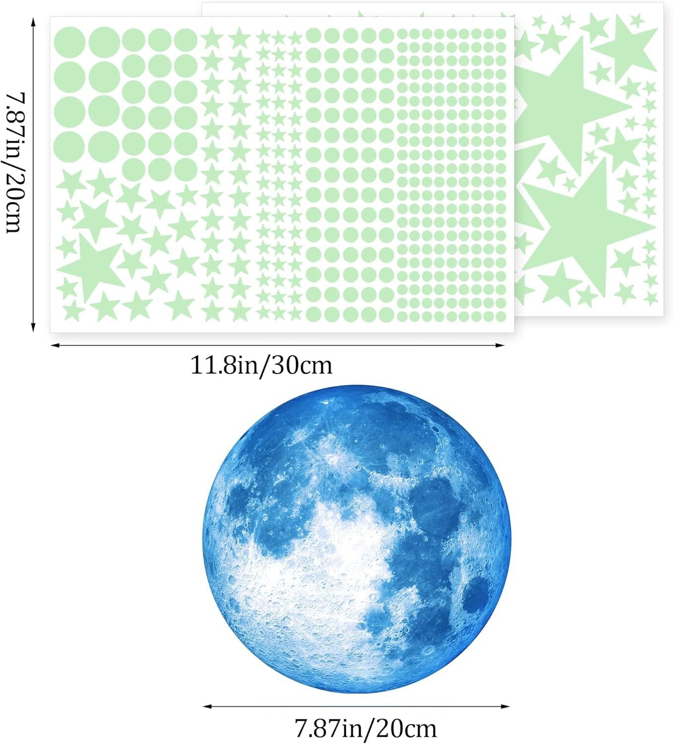 Glow in the Dark Stars & Moon  Galaxy Wall Stickers