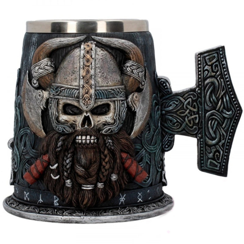 Viking Skull Tankard – Medieval Warrior Beer Mug