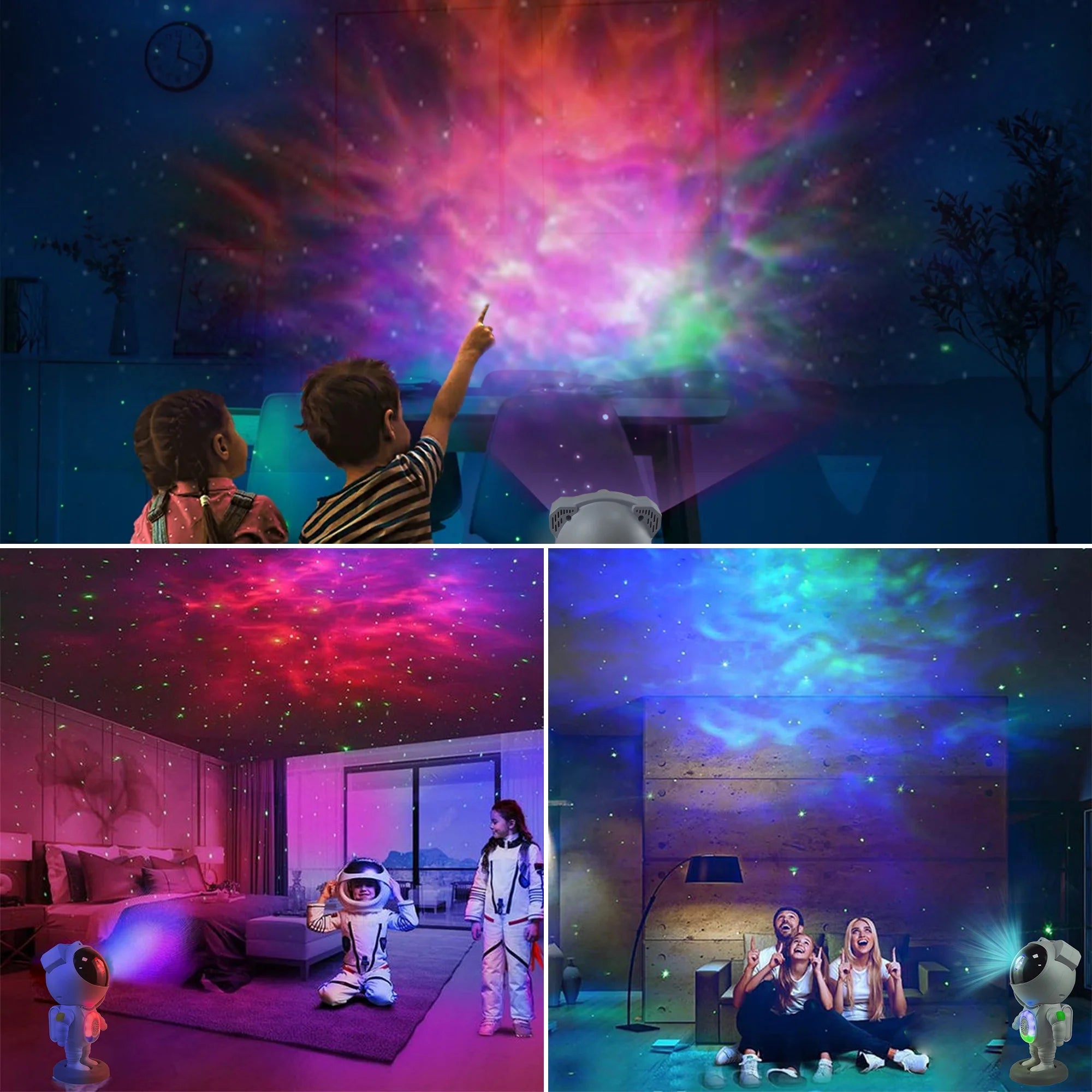 Astronaut Galaxy Projector Kids Night Light with Remote and Bluetooth Speaker