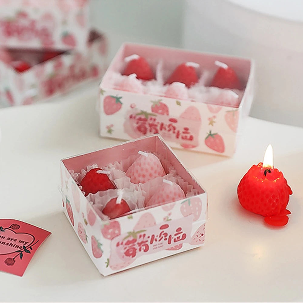 Strawberry Scented Candles Soy Wax Aromatherapy