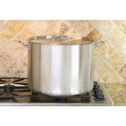 Professional 35 Qt. Stainless Steel Stock Pot with Lid