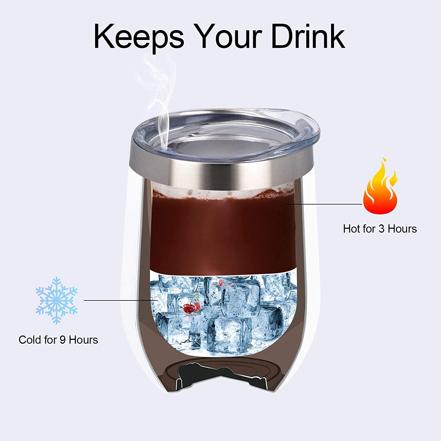 12-Pack 12oz Stainless Steel Wine Tumblers – Double Wall Vacuum Insulated with Lids & Straws