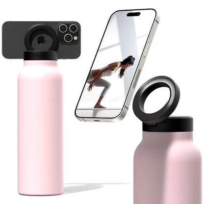 Insulated Stainless Steel Water Bottle with Magnetic Phone Tripod