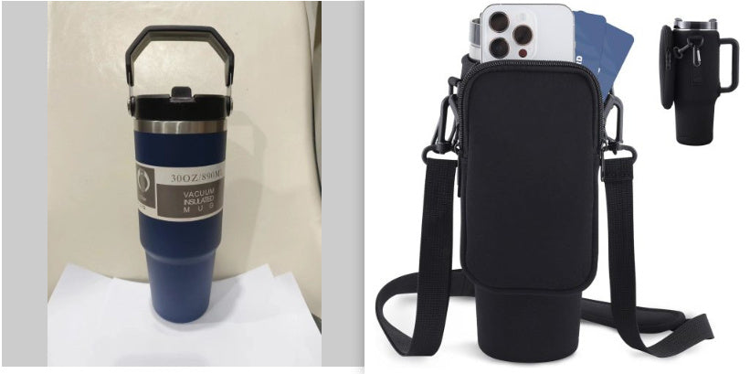 Sports Water & Coffee Tumbler with Handle & Cover