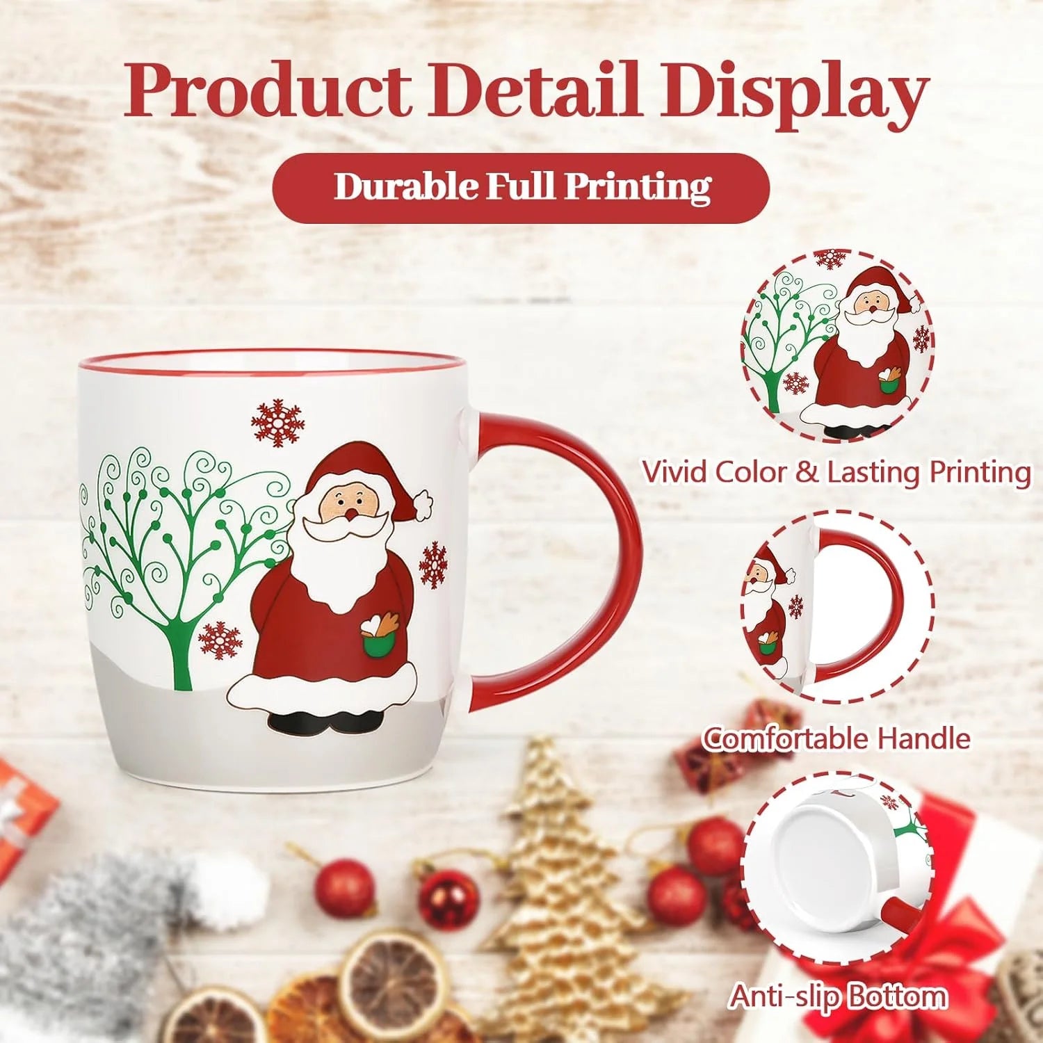 11 Fl Oz White Ceramic Mugs Christmas Gifts 
