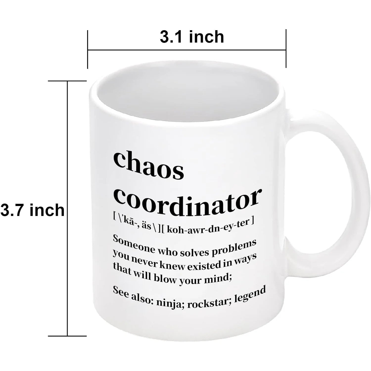 Chaos Coordinator Mug, White 11 Fl Oz Coffee Mugs Ceramic Mugs