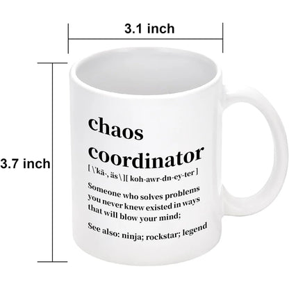 Chaos Coordinator Mug, White 11 Fl Oz Coffee Mugs Ceramic Mugs