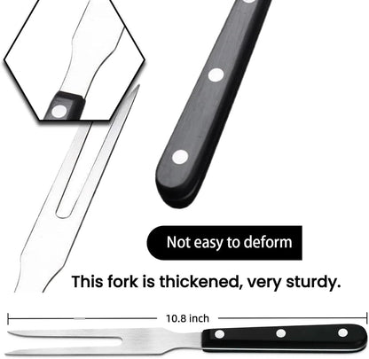 10.8"  Heavy Duty Two Prong Meat Cooking Fork for Grill Lifting Barbecue Fork Stainless Steel
