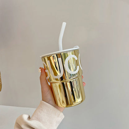 Wind Male And Female Students High Appearance Horizontal Straw Tumbler