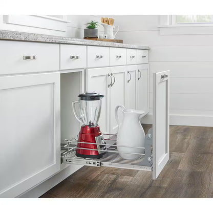 Silver Kitchen Cabinet Pull Out Shelf Organizer, 12 In. X 22 In.