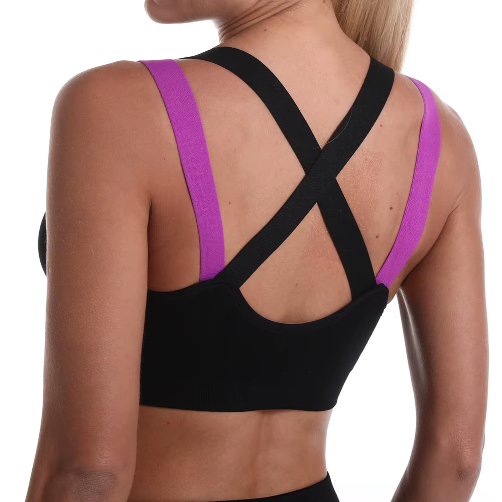 Women Seamless High Impact Sports Bra Yoga Fitness Top