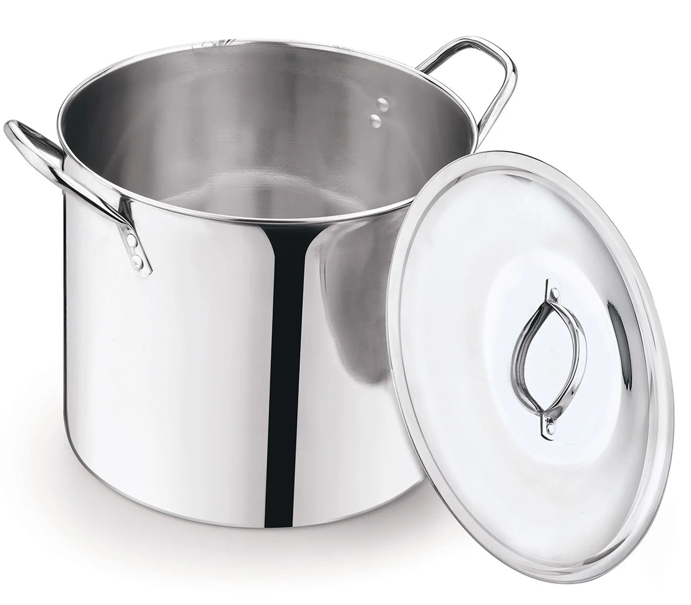 8-Qt Stainless Steel Stock Pot with Metal Lid, Ultra Durable, Stay-Cool Handles, Hand Wash Only