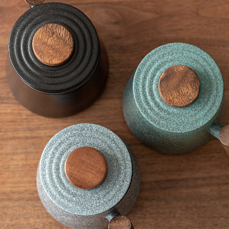 Su Ting Bluestone Glazed  Mug Ceramic Mug with Lid