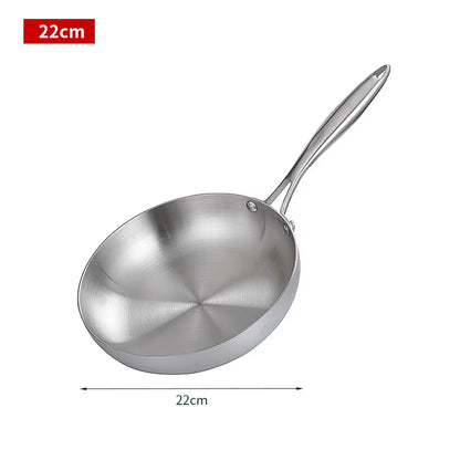 304 Stainless Steel Frying Pan Nonstick Kitchen Cookware for Gas Stove and Induction Cooker