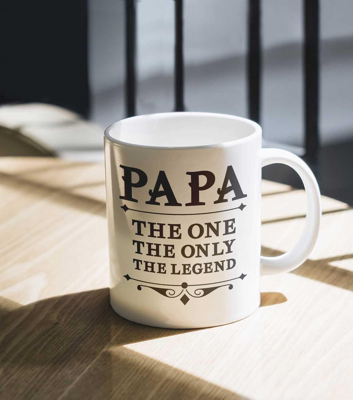 PAPA the One the Only the Legend Coffee Mug Father's Day Gift for Dad, Grandpa, Ceramic Mug 15 Oz