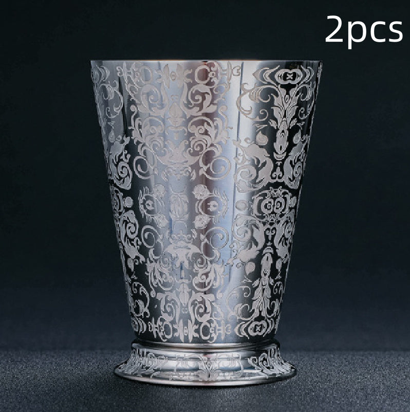 304 Stainless Steel Thick Etched Mint Julep Cocktail Glass