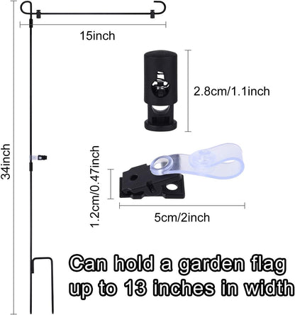 3 Pack Metal Flag Poles with Flag Stopper and Anti-Wind Clip