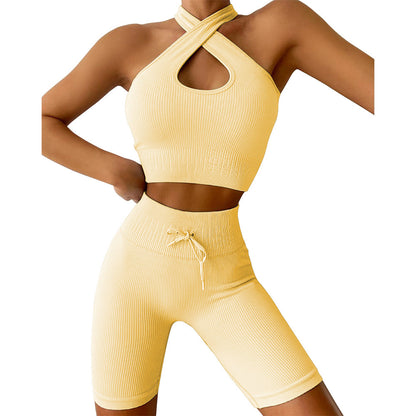 Ribbed Halter Keyhole Crop