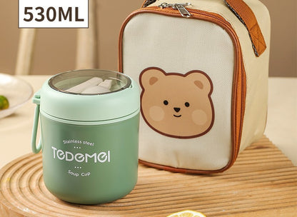 Cute Thermal Food Jar with Bear Design