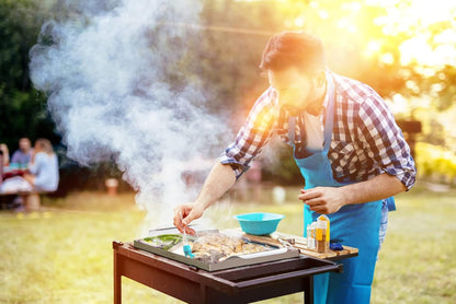 Stainless Steel  Nonstick Grill Topper Grid BBQ Tray with Perforated Bottom and Handles