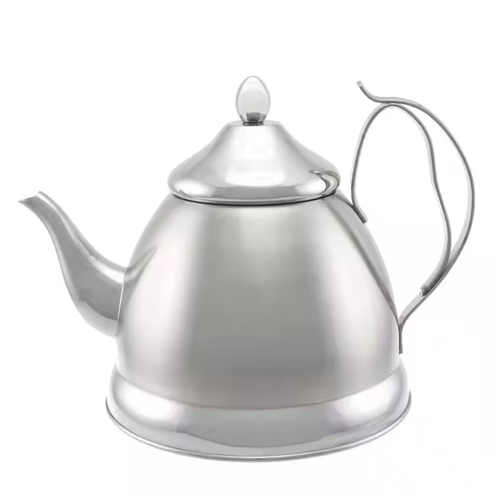 8-Cup Brushed Stainless Steel with Stainless Steel Infuser Basket Tea Kettle