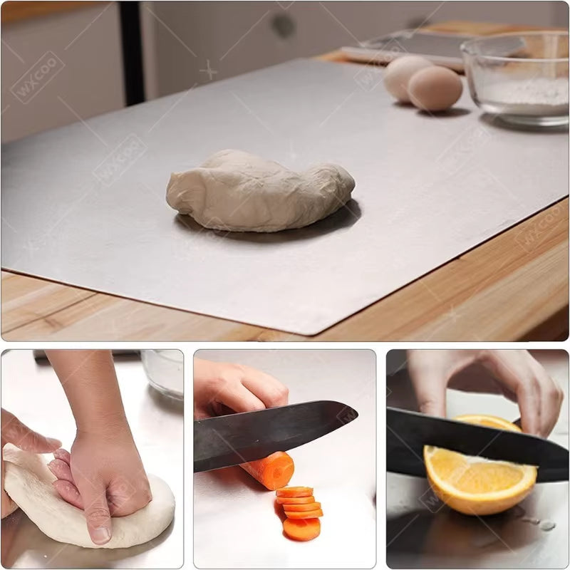 Light Top Stainless Steel Cutting Board Food Grade Heavy Duty Chopping Boards Anti-Slip Boards