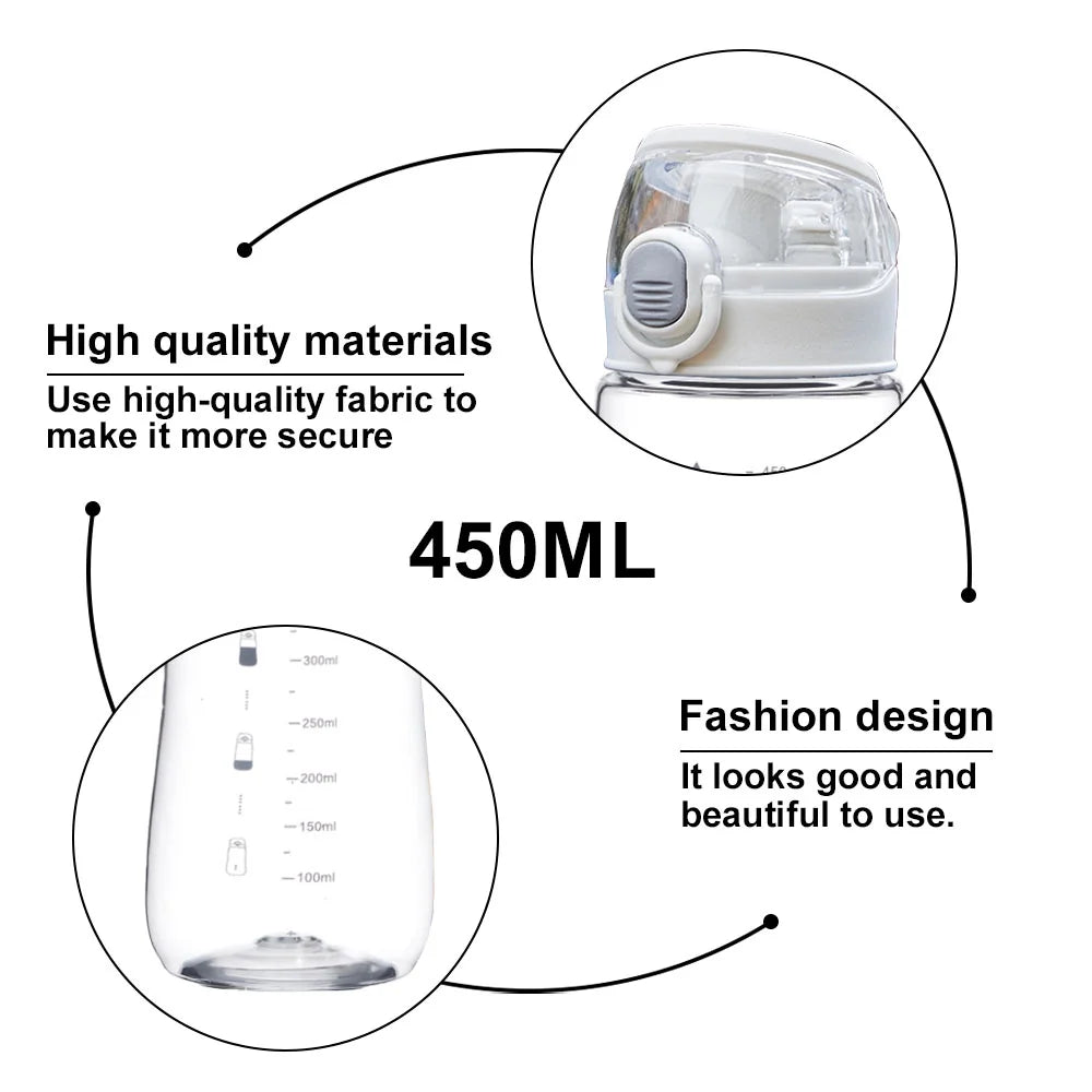 Clear Plastic Water Bottles | Sports Gym Bottle | 15 Oz | Sport Water Bottles