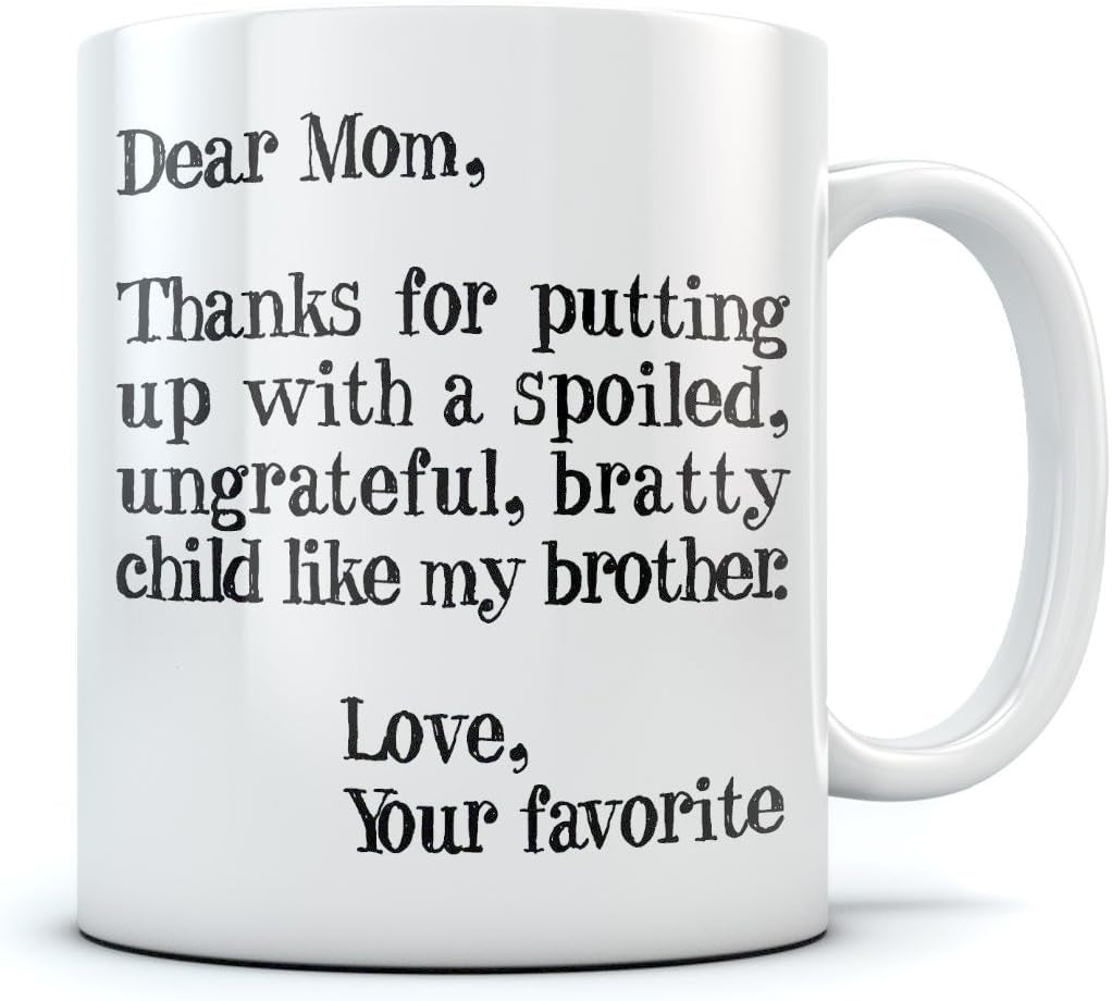 Mom Mug Gifts from Daughter Son Mothers Day Funny Coffee Mugs for Moms 15 Oz. White