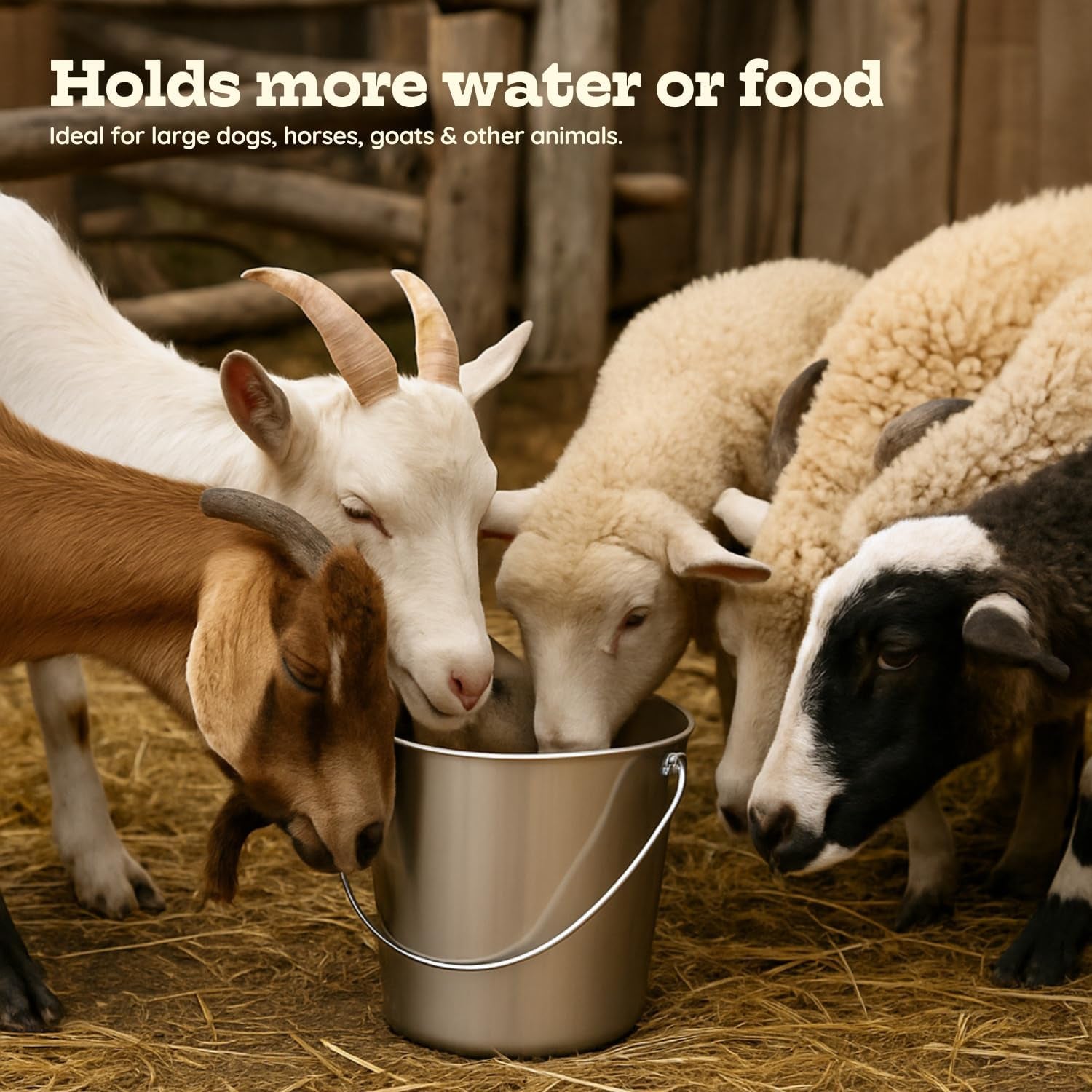 13 Quart Heavy Duty Stainless Steel round Bucket with Handle