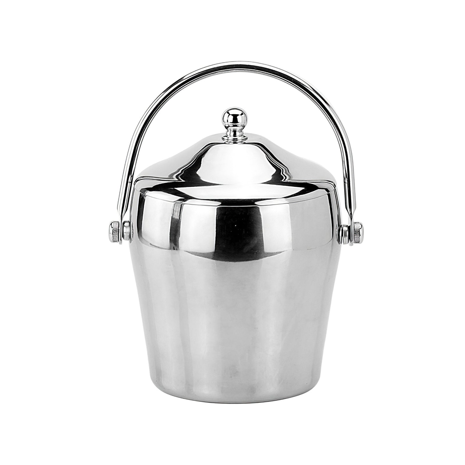 Stainless Steel Double-layer Ice Bucket With Lid And Thickened Portable